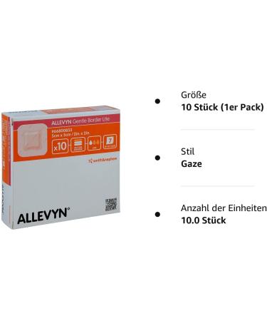 Buy ALLEVYN Gentle Border Lite 5x5 cm Foam Dressing - 10 Pack | International Shipping Available - Buy Online on GoSupps.com