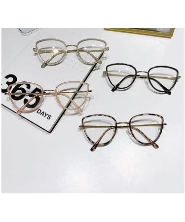 Large Cat-Eye Reading Glasses - Fashionable Blue Light Blocking +0.00 Pink-Golden - Stylish Computer Readers for Eye Fatigue Relief - Buy Online on GoSupps.com