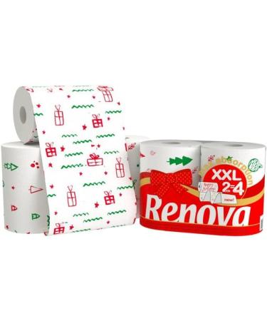 Renova Kitchen Paper Towel 2-Layer - XXL Max Absorption - 2 Rolls (Christmas) - All-Purpose Printed Kitchen Roll - Corresponds to 4 Standard Rollers - Buy Online on GoSupps.com