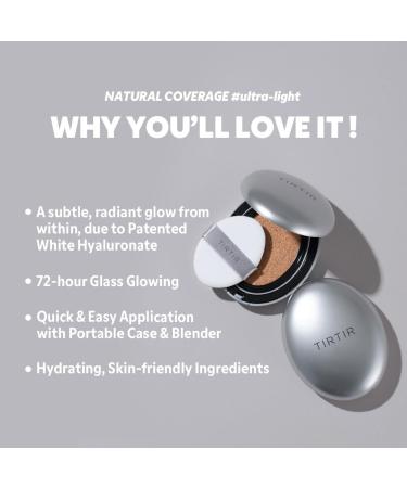 TIRTIR Fond De Teint Mask Fit Aura Silver Cushion Finition Semi-Brillante Couverture Naturelle Hydratant L ger (Taille Normale 0 63 Fl Oz) Moka 25N - Buy Online on GoSupps.com