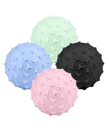 Iplusmile 4 pieces of triangular nail fascia ball lacrosse balls massage massage roller with spines hard spiky balls spiky massage ball Fitness TPE foot