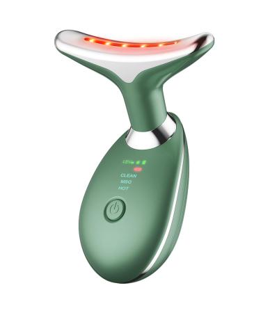 Neck Face Massager Face Sculpting Tool 3 Colour Modes and Vibration for Facial Massager (Green)