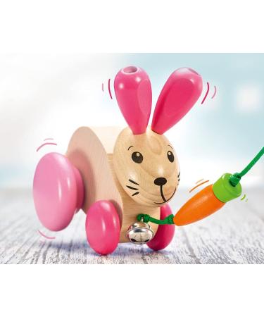 Buy Selecta 62023 Hanna Hoppel Pull-Along Rabbit Toy | Wooden Push & Pull Toy 13 cm - International Shipping Available - Buy Online on GoSupps.com