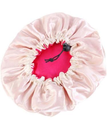 Kid's Satin Double Layered Bonnet Hat - Adjustable Elastic Night Cap for Baby Toddler Child - Rosy - Buy Online on GoSupps.com