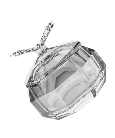 Ipetboom Crystal Glass Dappen Dish for Acrylic Nails Acrylic Nail Tools Nail Liquid Holder Manicure Cup Nail Dish Nail Dappen Dish Nail Cups Zinc Alloy Nail Supplies With Cover