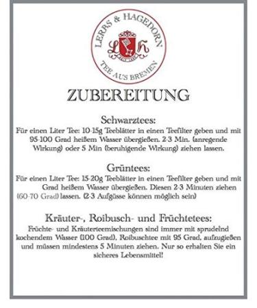 Lerbs & Hagedorn Rooibos 250g Rooibusch Tea Red