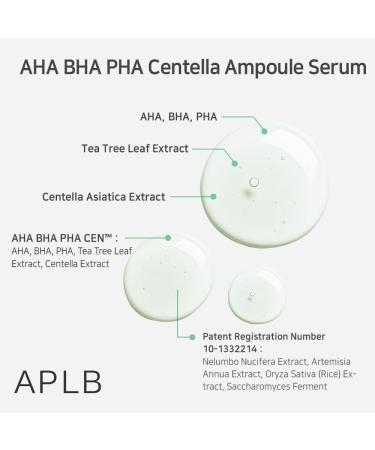 APLB AHA BHA PHA Centella Ampoule Serum | Exfoliating Korean Skincare for Revitalized Skin Texture | 32.5% Active Ingredients Long-Lasting Moisture - Buy Online on GoSupps.com
