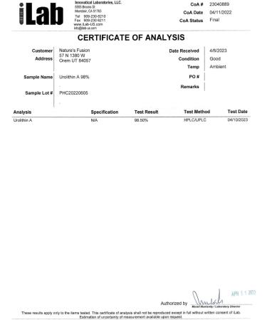 Nature's Fusions Nutri Dihydroberberine (60 Capsules) & Urolithin A Diacetate 500mg Energy Booster Supplement - Buy Online on GoSupps.com