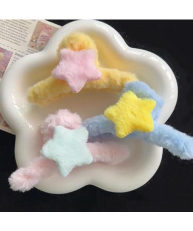 Limtula Large SharkClip Hair Claw for Women Banana Barrette Jaw Clip Plush Star Hair Clip Teens Girl Hair Shaping Accessories Blue Star Powder Gra - Buy Online on GoSupps.com