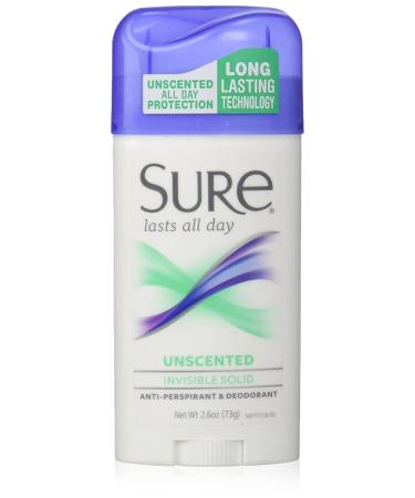 Sure Invisible Solid Deodorant 2 Count Reduces Underarm Wetness Unscented