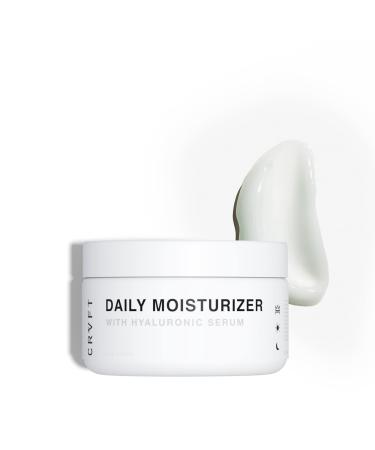 CRVFT Men's Daily Facial Moisturizer 1oz AM/PM | Long-Lasting Deep Hydration/Lock-In Moisture/Reduce Dryness | All Skin Types | with Hyaluronic Acid | Made in USA | Paraben & Sulfate Free Scented
