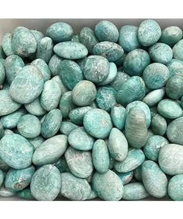 80g-120g Polished Natural Amazonite Tumbled Stones Crystal Palm Stone 1pc Chakra Reiki Balancing - Buy Online on GoSupps.com