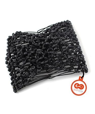 Stretchy floral hair clip wedding accessory for women black