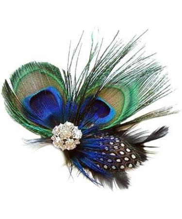 Snner Girls Work Peacock Feather Hair Clip Feather Hair Pins Wedding Fascinator for Women & Girls - Buy Online on GoSupps.com