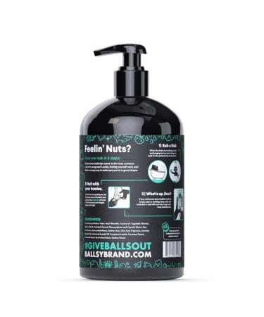 Ballsy Give-A-Sack Charcoal Body Wash for Men - Moisturizing with Coconut Oil - Natural Soap for Men - 16 Oz - Mint & Mandarin - Buy Online on GoSupps.com