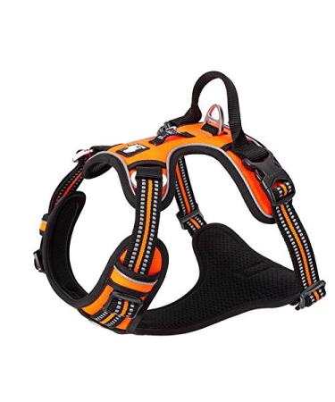 Truelove no pull dog harness reflective dog harness for dogs adjustable soft padded pet vest with simple operating handle TLH56512 L orange