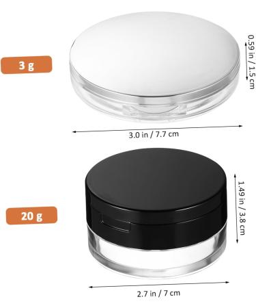  Healvian Healvian 20g Elastic Mesh Flip-Top Black Loose Powder Box + 3g Thin Silver Powder Puff Beauty Products Powder Container with Puff Sample Jars Bottle Sponge - Buy Online on GoSupps.com