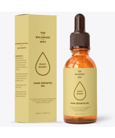 Hair Growth Oil (50ml) | Stimulating 100% Natural Unisex Hair Thickening Oil | Targets Hair Loss Nourishes Scalp & Boosts Growth | With Rosemary Oil Biotin Argan Oil Castor Oil & Coconut Oil