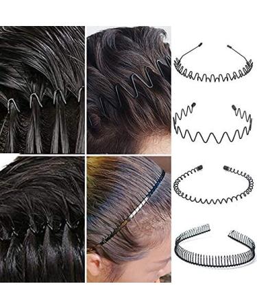 Shop 8-Pack Unisex Black Metal Hair Bands - Slip-Resistant Elastic Headbands for Sports & Yoga | Durable Hair Accessories - Buy Online on GoSupps.com