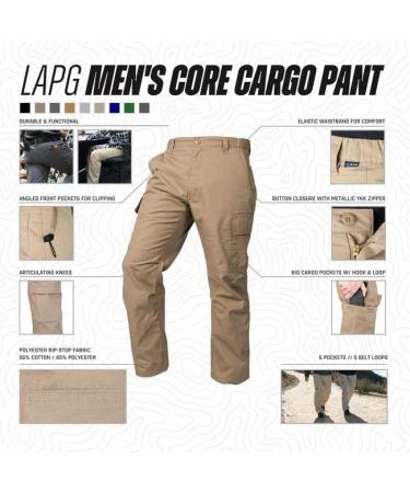 LA Police Gear Men's Core Cargo Tactical Pants - Ripstop, Stretch Waistband, CCW - Midnight - Size 40W x 30L - Buy Online on GoSupps.com
