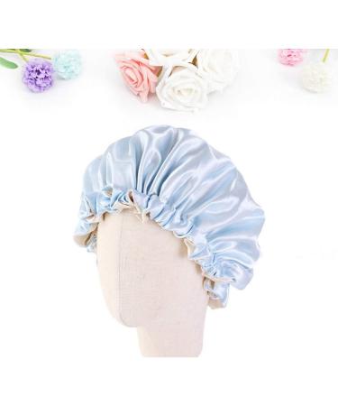 Minkissy Kids Satin Double-Layered Sleep Cap | Adjustable Night Hat for Baby Children | Toddler Sleep Bonnet in Sky-Blue - Buy Online on GoSupps.com