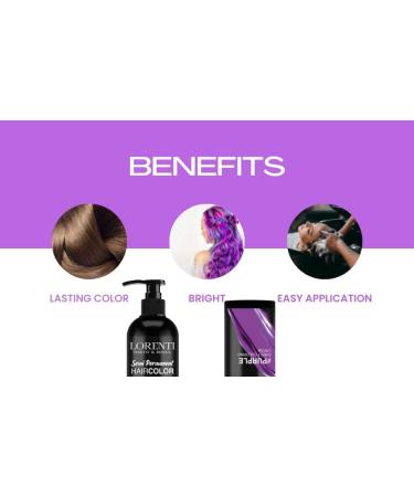 Lorenti Semi Permanent Direct Coloring Cream | Long Lasting Hair Colour Result | Purple 250ml - Buy Online on GoSupps.com