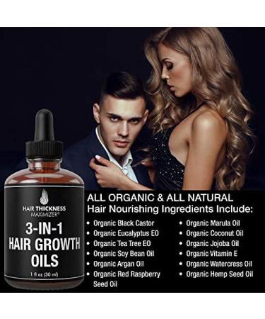 Black Castor Oil + Tea Tree + Argan Oil Hair Growth Serum - 1oz - Vegan Scalp Treatment for Hair Thickening, Moisturizing, and Hair Loss - For Women and Men with Dry, Frizzy, Weak Hair - Buy Online on GoSupps.com