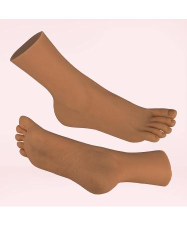 Life Size Flexi Nail Training Foot - Silicone Manicure Practice Model for Jewelry and Shoes - Light Brown Right Foot - Buy Online on GoSupps.com