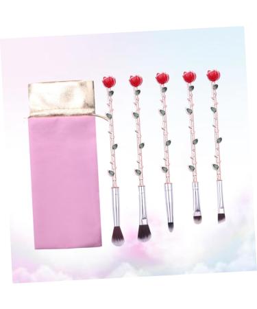 FRCOLOR 5PCS Makeup Brush Set - Cosmetic Brushes with Rose Design | Perfect for Flawless Makeup Application - Buy Online on GoSupps.com