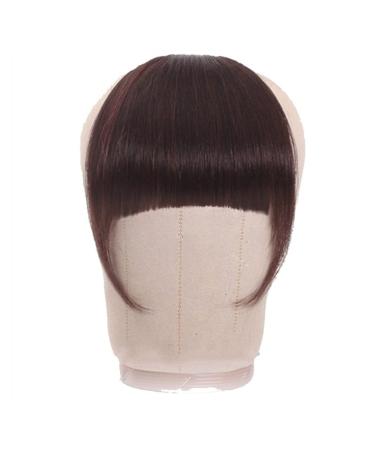 Bangs Bangs Hair for Women Bangs Hair Clip Extension Brazilian Human Hair Blunt Bangs Clip In Thick Natural Hair Extension Non-Remy Clip-In Neat Bang Hairpieces for Women Curved Bangs for Daily Wear Dark Brown 20g T