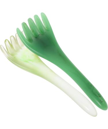Frcolor 4-Piece Hair Comb Massager Set - Jade Gua Sha & Beeswax Scraping Tools for Pain Relief - Buy Online on GoSupps.com
