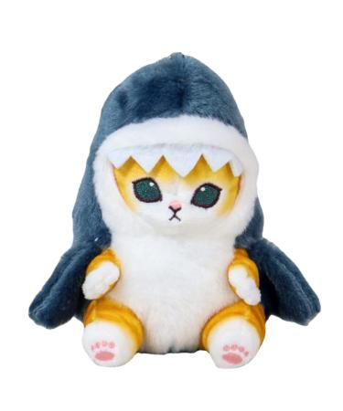DEYROS Cute Shark Cat Fried Shrimp Cat Plush Doll Pendant Doll Beautiful Room Car Bag Decoration Pendant Opening 13cm (A) - Buy Online on GoSupps.com