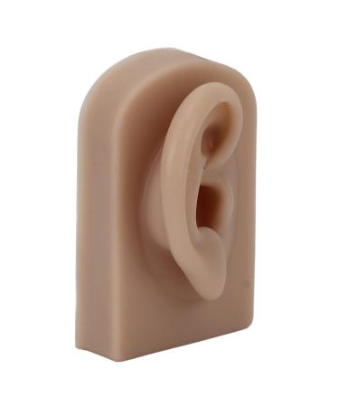 Human Ear Model Comfortable Fake Ear Model Multi Purpose Right Ear Flexible Easy to Use for Ear Piercing Training for Headphones Display(Brown)