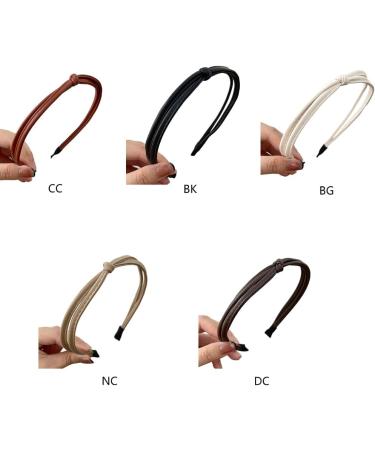 hgnxa Elegant PU Leather Headband for Casual Wear Women Hairhoop Fashion Headpieces Accessory Knotted Headband Hair Decors Milk tea color - Buy Online on GoSupps.com