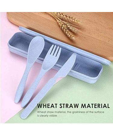 ECOSTAR Reusable Utensils Set with Case - BPA-Free Wheat Straw Cutlery Set for Office, Dorm & On-the-Go - Eco-Friendly Knife, Spoon, Fork (Beige 1) - Buy Online on GoSupps.com