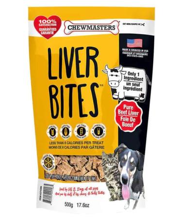 Chewmasters Freeze Dried Liver Bites Dog & Cat Treats (500g) Plus Bonus Big Maple Trivia Cards to Enjoy