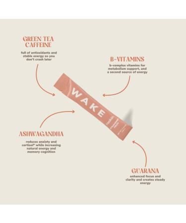 Wake Natural Energy Drink Powder - Stress Relief & Brain Supplement for Focus Memory Metabolism & Mood Boost - Ashwagandha B12 & B Complex - Pomegranate Apple (30 Servings - Buy Online on GoSupps.com