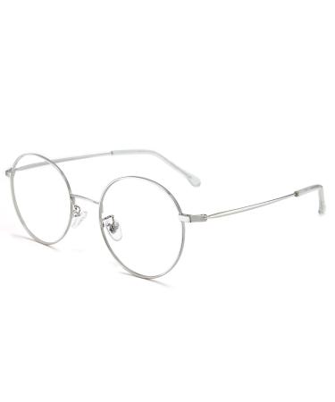 Cyxus Blue Light Filter Glasses Frame Round Vintage Retro Style for PC TV Tablet Unisex 01-3silver - Buy Online on GoSupps.com