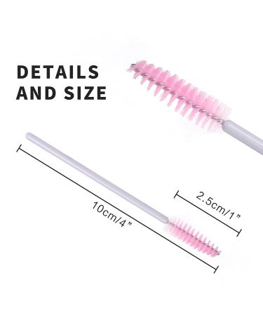 AKStore 200 PCS Disposable Eyelash Brushes Mascara Wands - White-Pink | Cosmetic Makeup Tool Kits - Buy Online on GoSupps.com