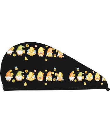 Bee Happy Sunflower Gnomes Microfiber Hair Towel - Soft Super Absorbent Coral Velvet Wrap for Long Curly & Thick Hair - Buy Online on GoSupps.com