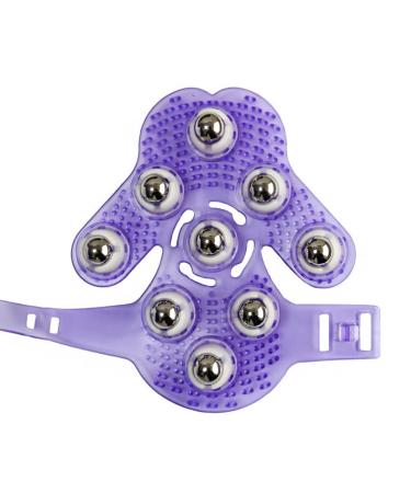 Topwon Palm Shaped Massage Glove 360-degree-roller Metal Roller Ball Beauty Body Care Cellulite Reduction (Purple)