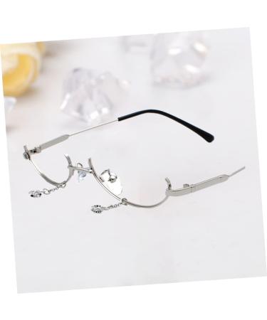 Unique Children's Sunglasses - Abaodam Retro Decorative Glasses Without Lens | Silver 13.4x13.5cm | Stylish & Fun International Shipping - Buy Online on GoSupps.com