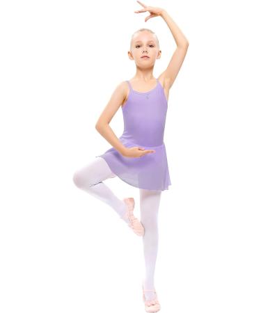 LIONJIE Little Girls Camisole Ballet Dance Dress | Skirted Leotard for Kids 3-12Y | Hollow Back Dancewear - Purple - Buy Online on GoSupps.com