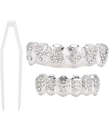 Syrisora Hip Hop Teeth Set - Silver Prop Accessories for Halloween Party Gifts & Decorations - Buy Online on GoSupps.com