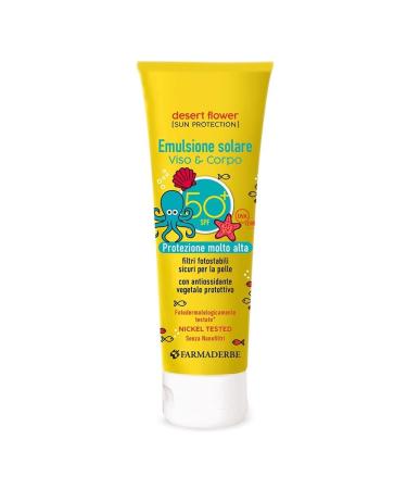 Farmaderbe Farmaderbe Desert Flower SPF50+ Bimbi Face and Body Sunscreen Emulsion 125 ml