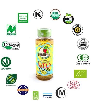 Chantico Agave Sweetener 3-Pack - Organic Natural Sugar Substitute with Low Glycemic Index - Stevia Alternative - Premium Taste - 11.75oz Bottles - Buy Online on GoSupps.com