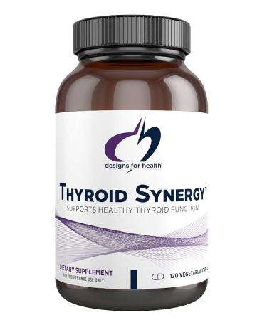 Designs for Health Thyroid Synergy - Thyroid Support Supplement with Iodine, American Ginseng, Selenium, Zinc + Manganese - Vegan Thyroid Vitamins, Gluten Free (120 Capsules)