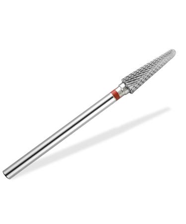 Nail miller bit hard metal grinder milling cutter with cross toothing cone shape manicure nail grinder pedicure corneal grinding for work on acrylic nails gel nails and cornea (fine)