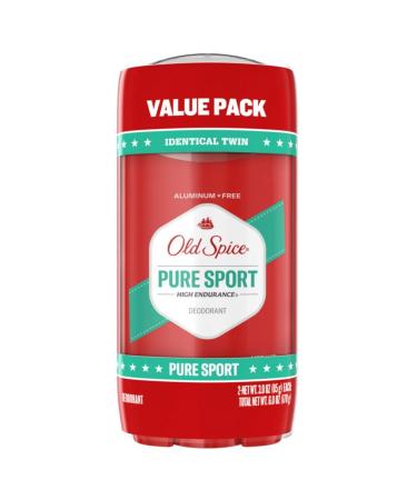 Old Spice Aluminum Free Deodorant for Men High Endurance Pure Sport Scent 3.0 oz (Pack of 4) Pure Sport 3 Ounce (Pack of 4)