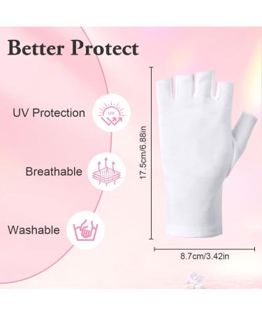 ACWOO UV Gloves for Gel Nails 1 Pair UV Protection Gloves for Manicures Anti UV Gloves for Nail Lamp Manicures Dryer Nail Skin Care Fingerless UV Protection Gloves Protect Hands from UV Harm 1 Pair White - Buy Online on GoSupps.com